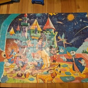 1960's Jaymar Walt Disney's TV Picture Puzzle "The Disney Gang" 100pc~Complete
